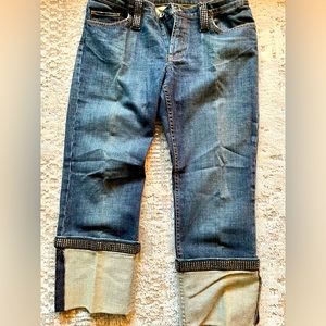 X2 vintage jean capris with bling